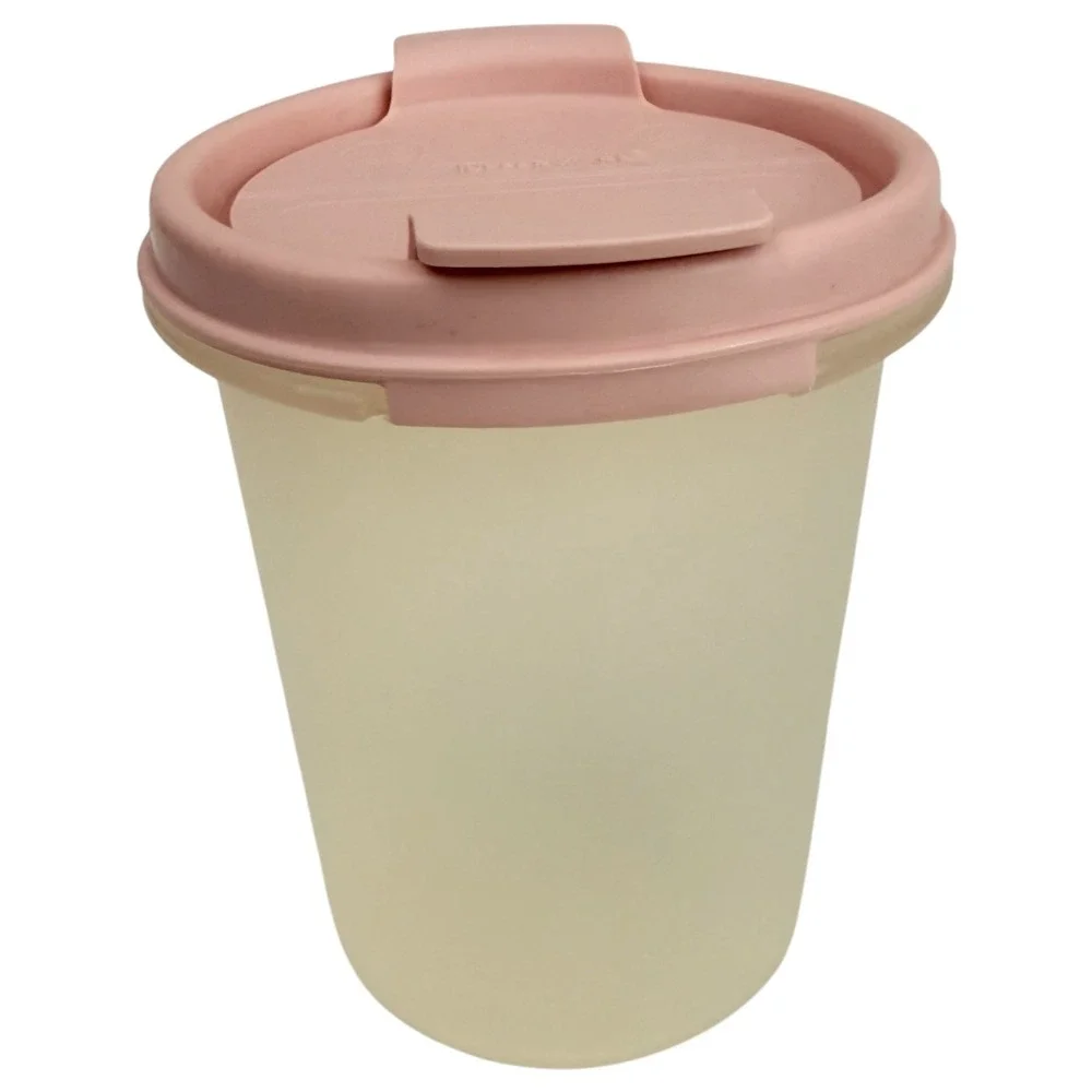 4 Vintage Tupperware Modular Mates Pink Sheer Storage Container #1606 #161 #1630